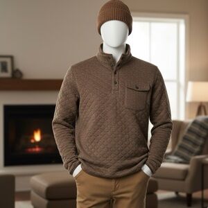 New Faherty Sweater Mens Epic Quilted comfortable Pullover size XXL